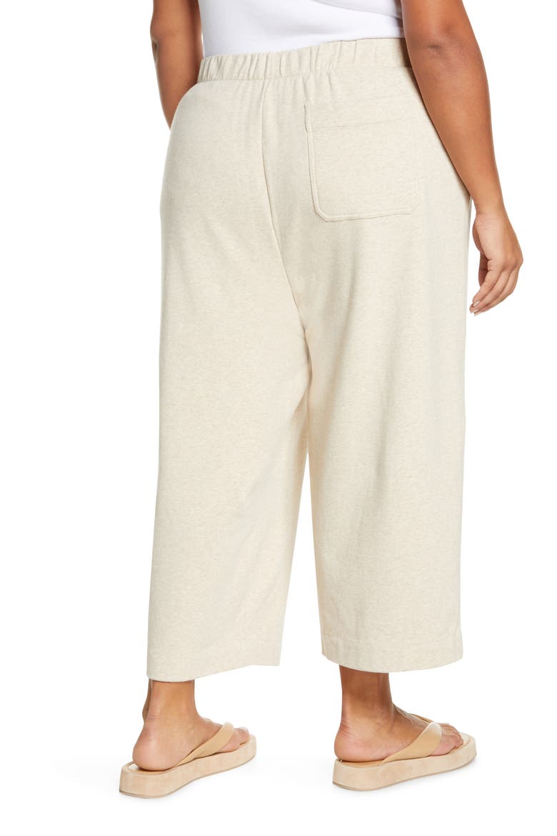 Crop Pull-On Cotton Blend Pants, Alternate, color, H WHITE SAND