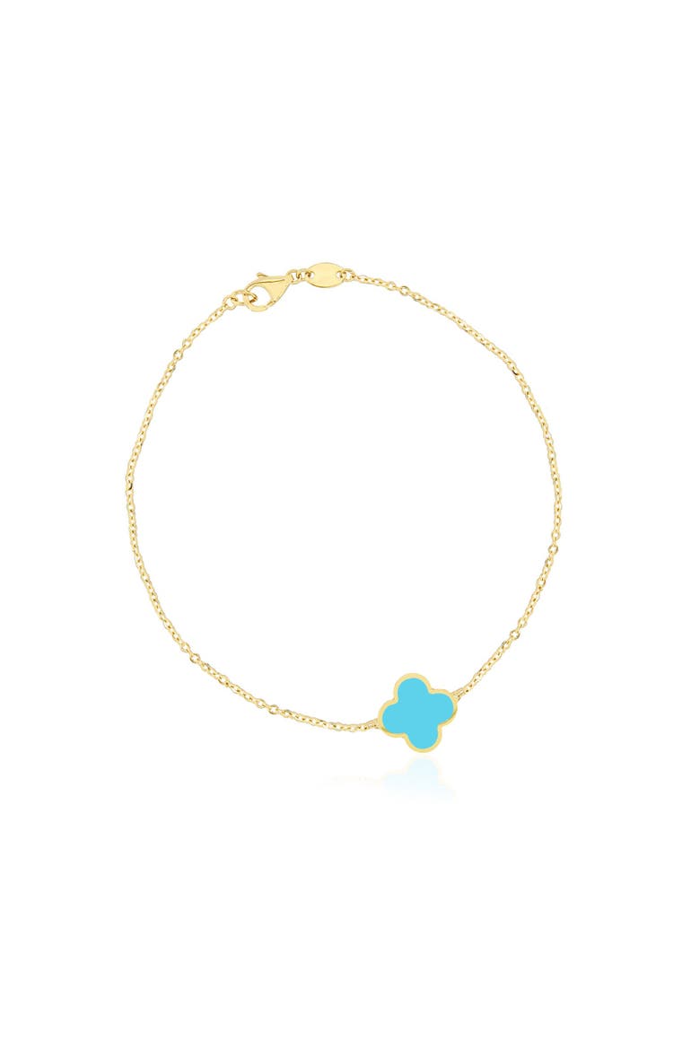 Small Turquoise Single Clover Bracelet, Main, color, Turquoise