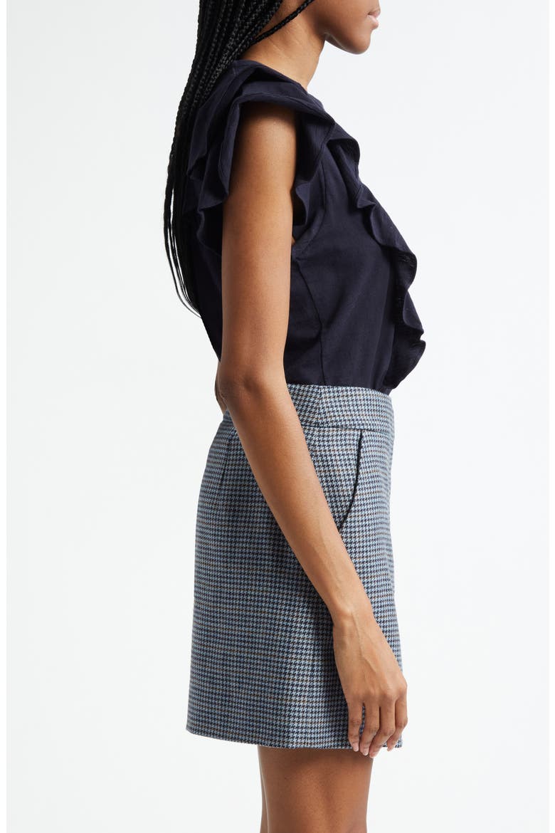 Bea Ruffle Pima Cotton T-Shirt, Alternate, color, NAVY
