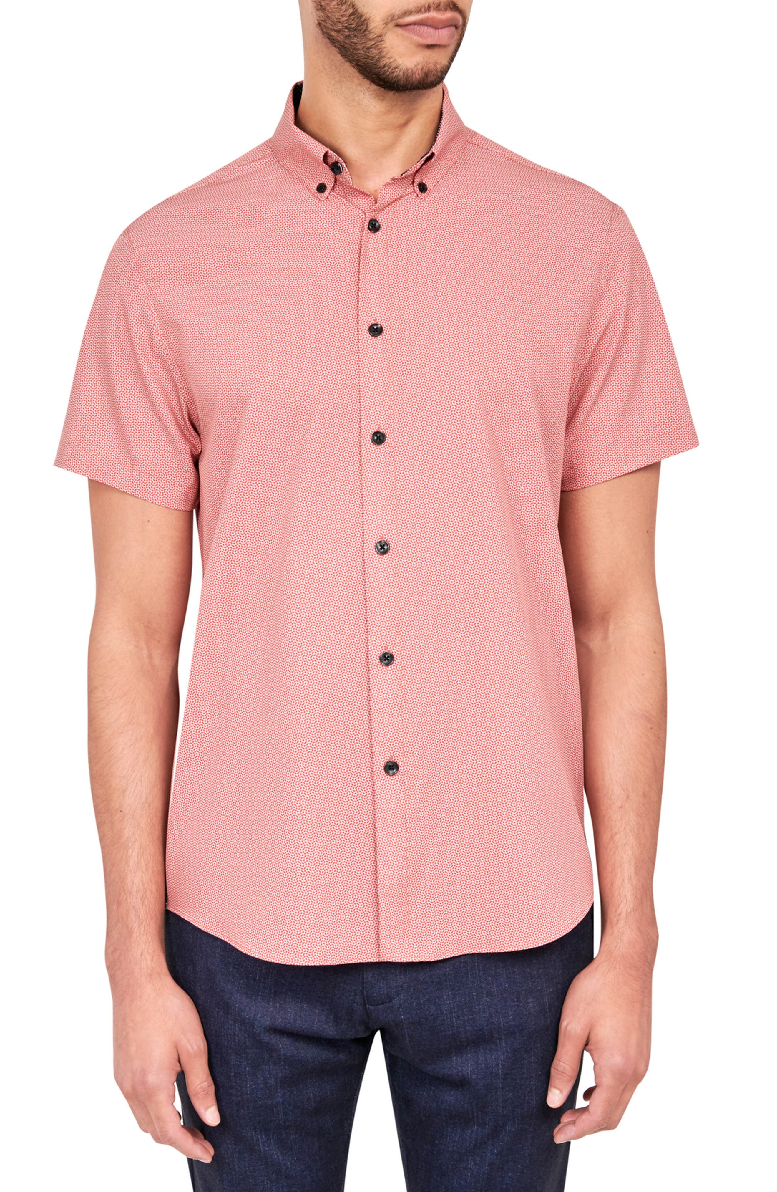 Brooklyn Brigade Wavy Geo Performance Button-Down Shirt