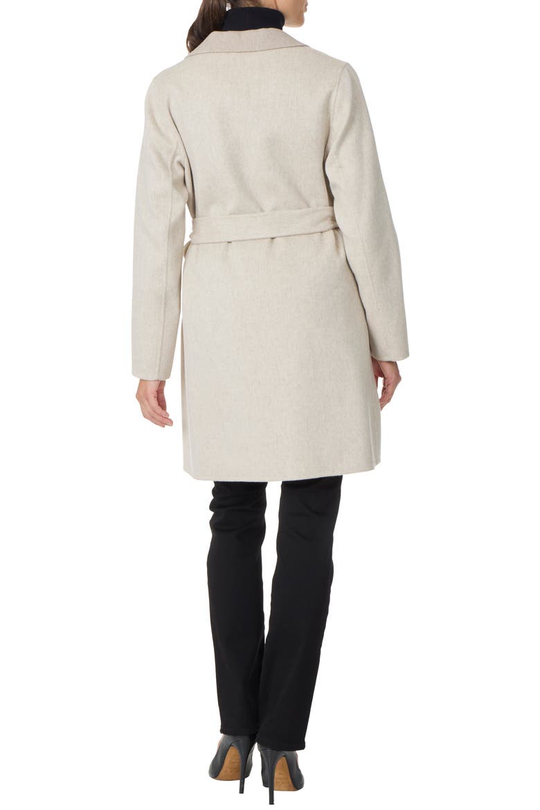 Double Face Wool & Cashmere Wrap Coat, Alternate, color, OATMEAL / BEIGE