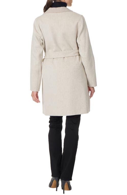 Sofia Cashmere Double Face Wool & Cashmere Wrap Coat In White
