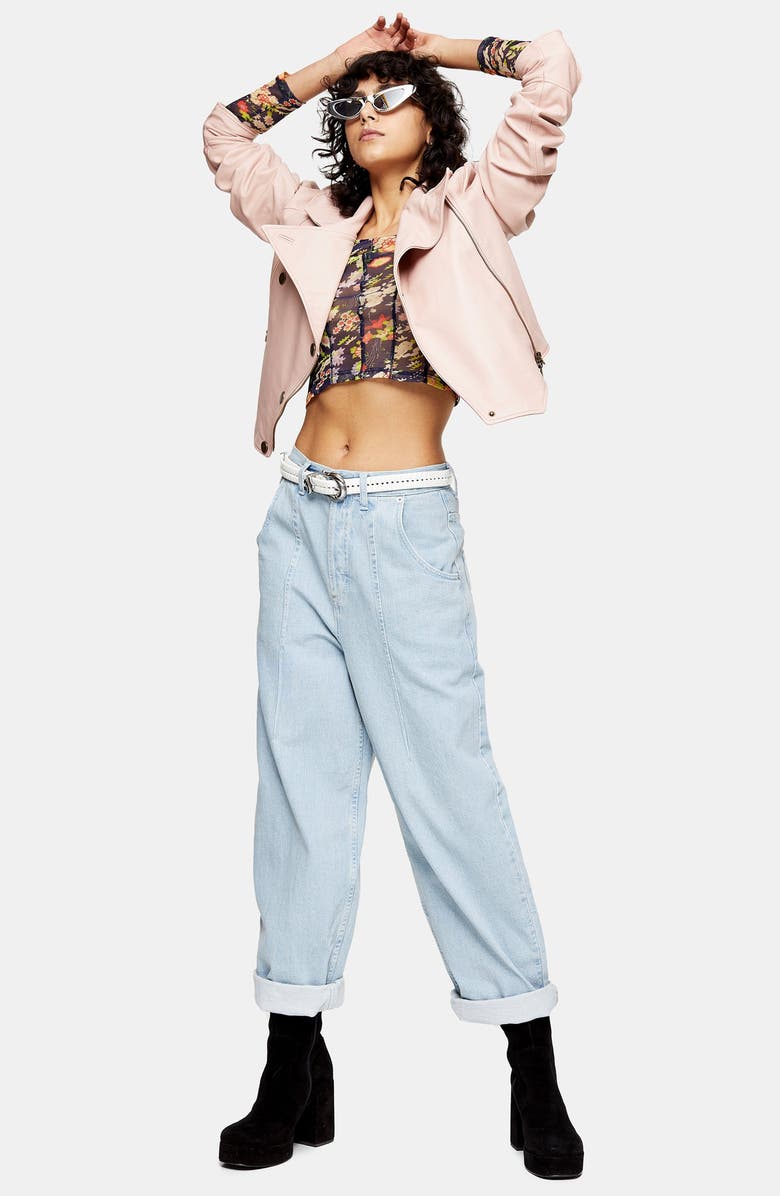 Topshop Balloon Leg High Waist Jeans, Alternate, color,