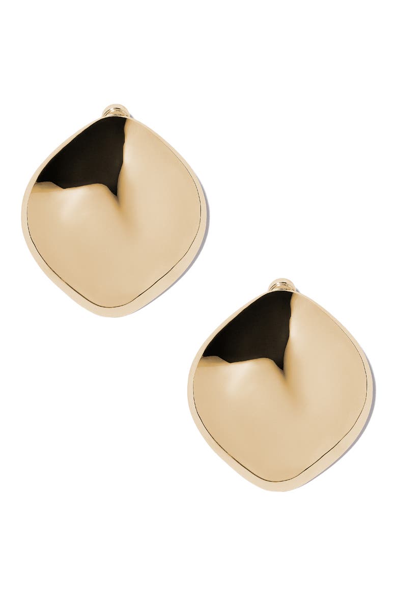 Puffy Cushion Earrings, Main, color, GOLD