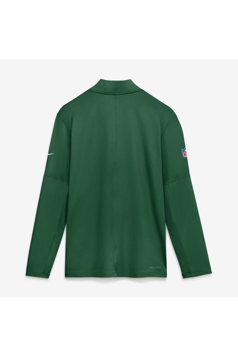 Men's Nike Green New York Jets Sideline Logo Glory Midweight Dri-FIT Half-Zip Pullover, Alternate, color, Green