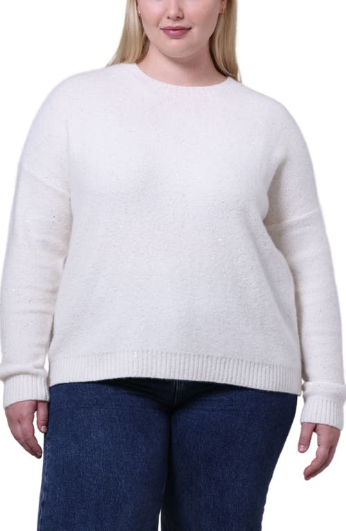 Minnie Rose Plus Size Sparkle Cashmere Boxy Crew Neck Top In Estelle