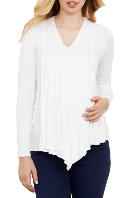 Maternal America Draped Nursing Top in Ivory  product