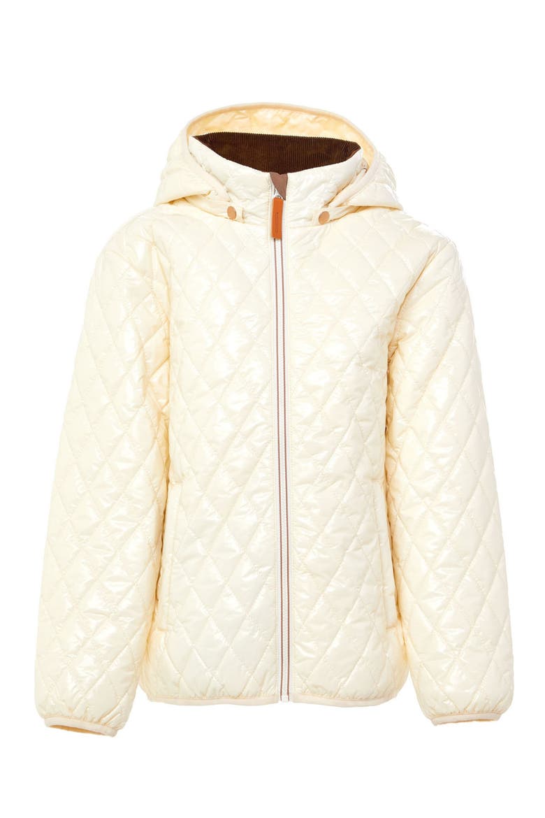 Girls Shiny Quilted Puffer Jacket, Main, color, Shiny Winter White