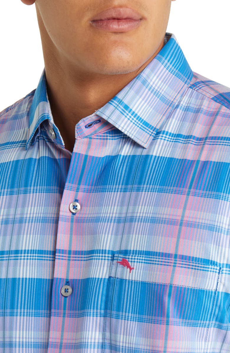 Tommy Bahama Sarasota Stretch IslandZone<sup>®</sup> Prismatic Plaid Button-Up Shirt, Alternate, color,