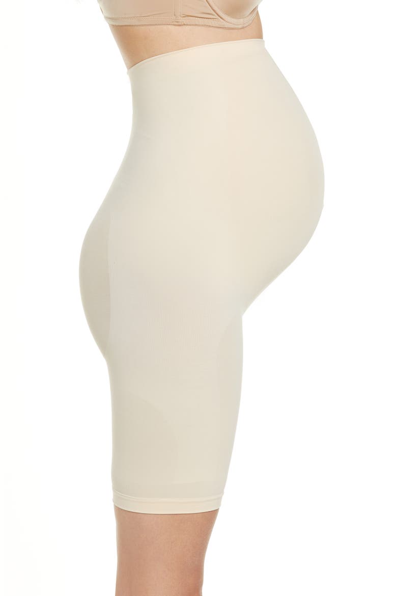Sculpting Mid Thigh Maternity Shorts, Alternate, color, SAND