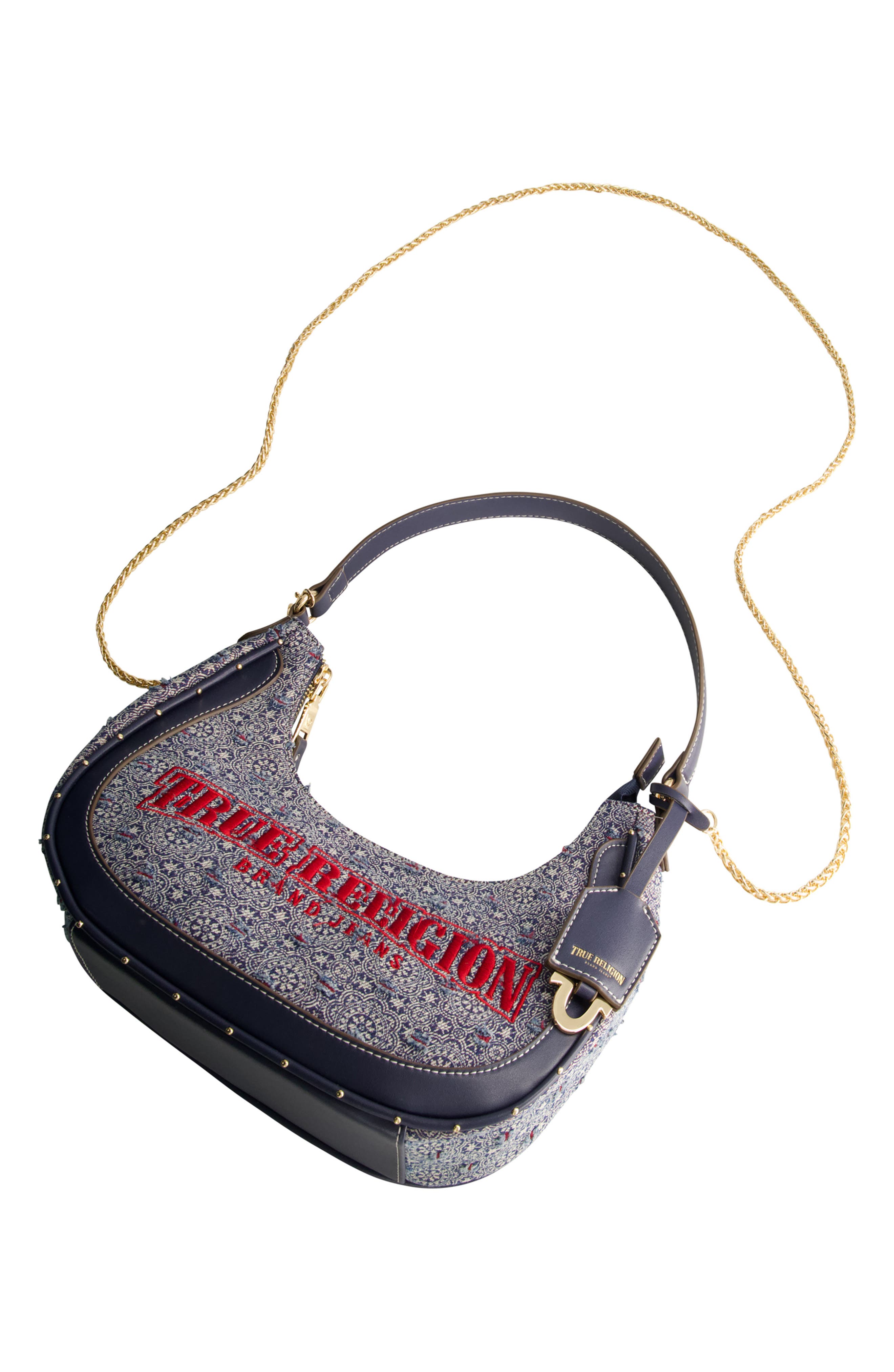 True Religion Logo Small Hobo Bag, Alternate, color, 