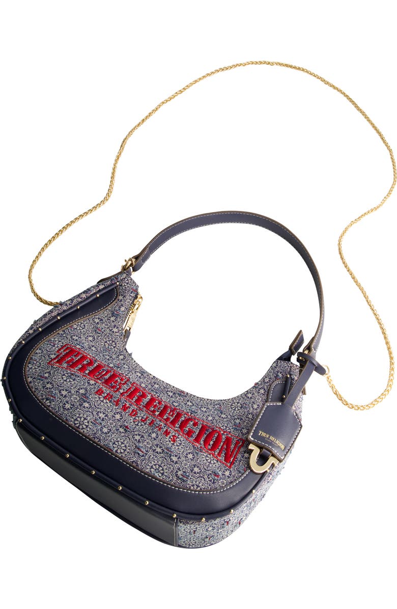 True Religion Logo Small Hobo Bag, Alternate, color,