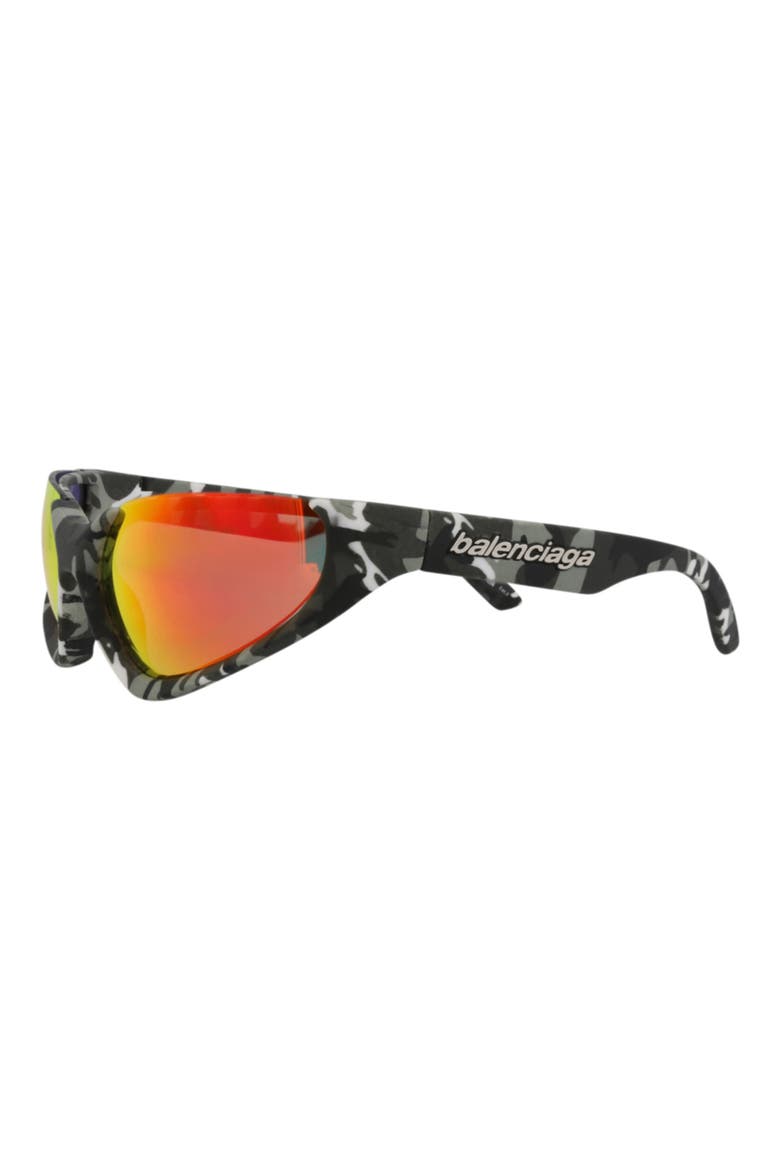 64mm Wrap Sunglasses, Alternate, color, GREY GREY RED