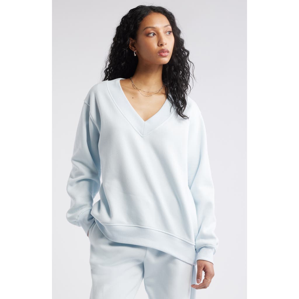 Shop Bp. Oversize V-neck Sweatshirt In Blue Illusion