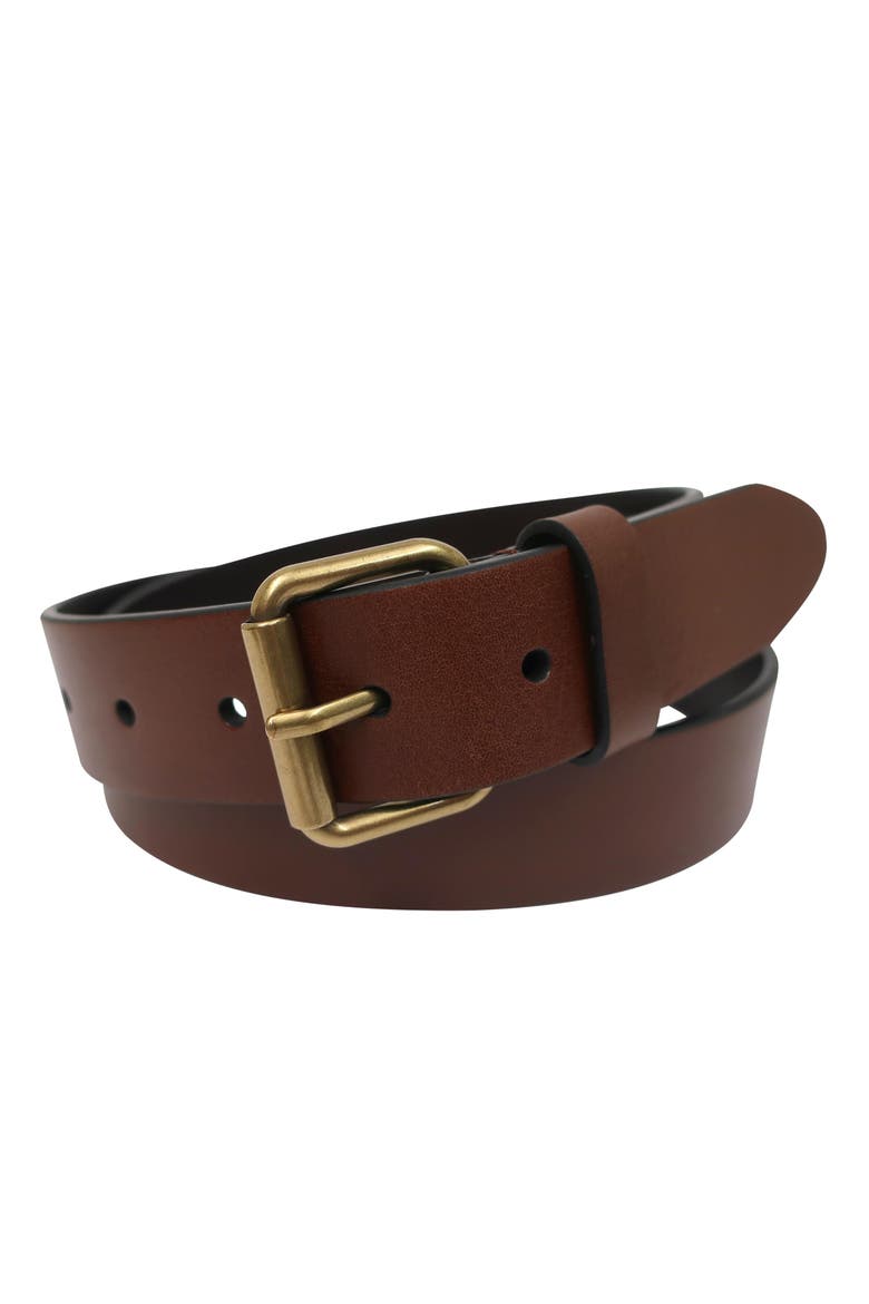 Full Grain Leather Belt, Alternate, color, Medium Brown