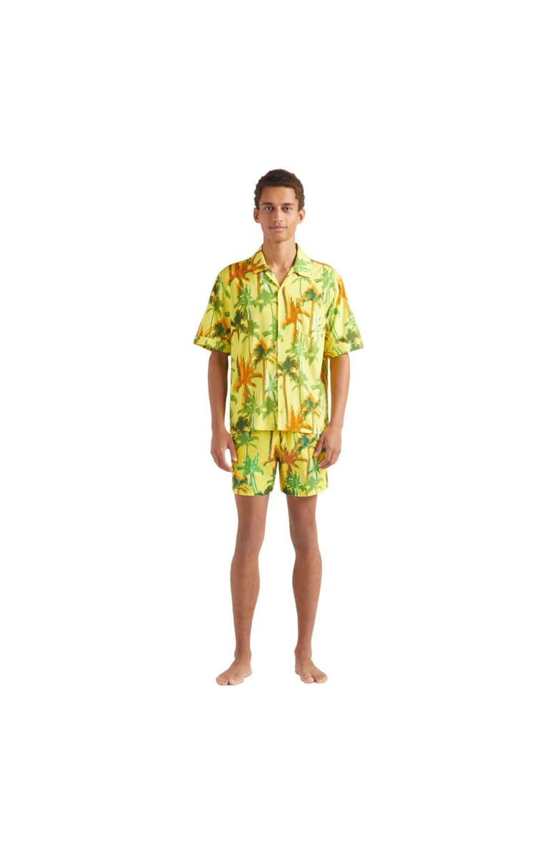 Vilebrequin Cotton Shirt Palms Offset, Alternate, color, Sun