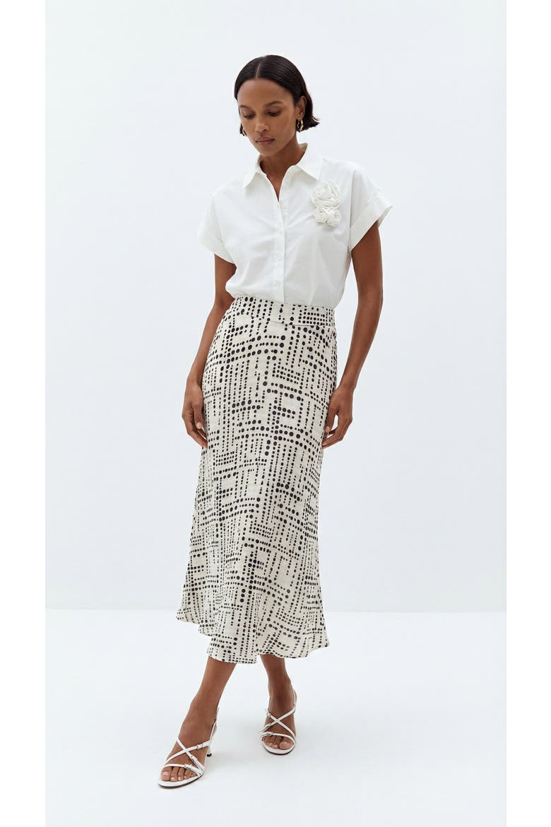 Ezra A Line Patterned Midi Skirt, Alternate, color, MULTI COLOR
