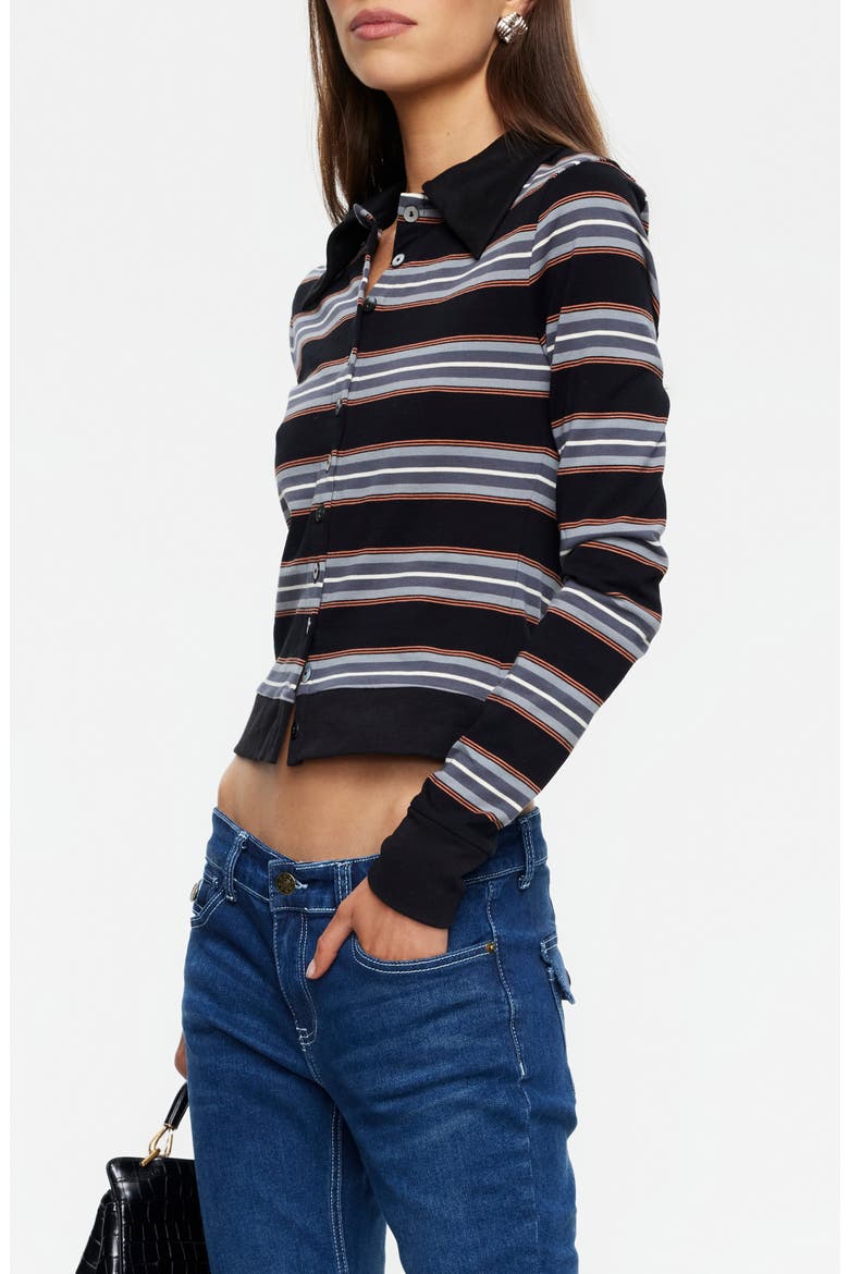 Bada Bing Stripe Jersey Cotton Sweater, Alternate, color, NOIR STRIPE