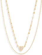 Argento Vivo Sterling Silver Mother-of-Pearl Pendant & Ball Chain Layered Necklace