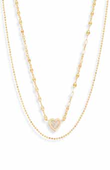 Argento Vivo Sterling Silver Mother-of-Pearl Pendant & Ball Chain Layered Necklace