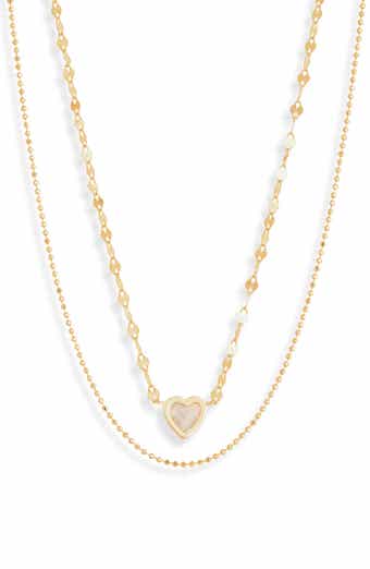 Argento Vivo Sterling Silver Mother-of-Pearl Pendant & Ball Chain Layered Necklace