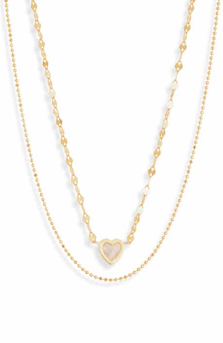 Argento Vivo Sterling Silver Mother-of-Pearl Pendant & Ball Chain Layered Necklace