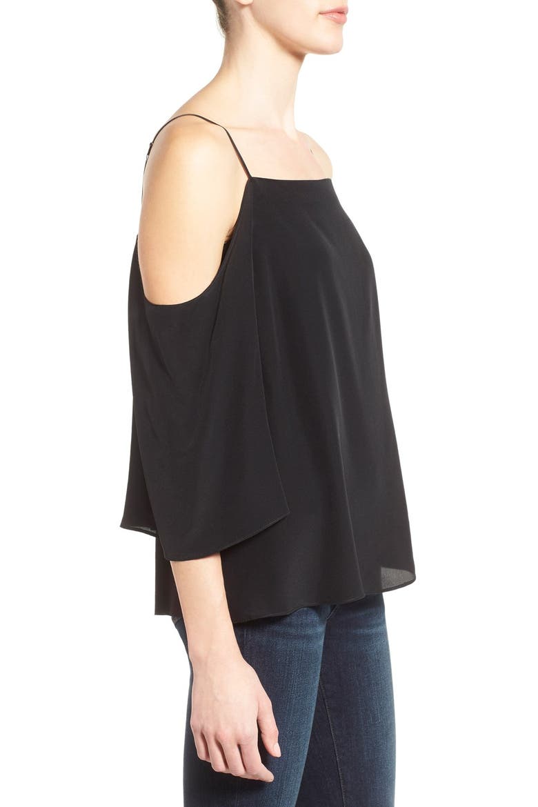 'Tusk' Square Neck Cold Shoulder Top, Alternate, color, BLACK