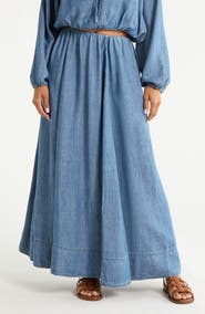 Faherty Tried & True Chambray Maxi Skirt