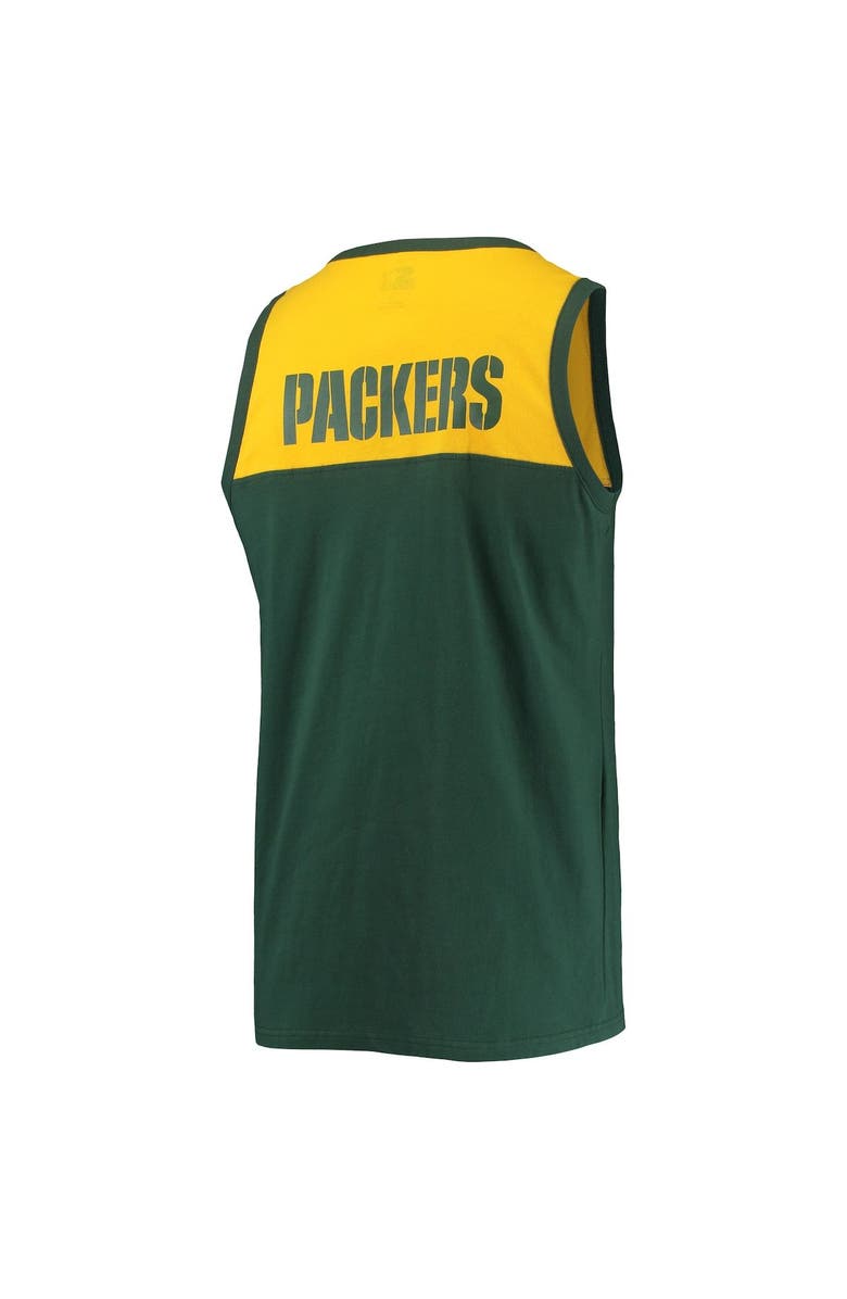 STARTER Men's Starter Green/Gold Green Bay Packers Team Touchdown Fashion Tank Top, Alternate, color, 