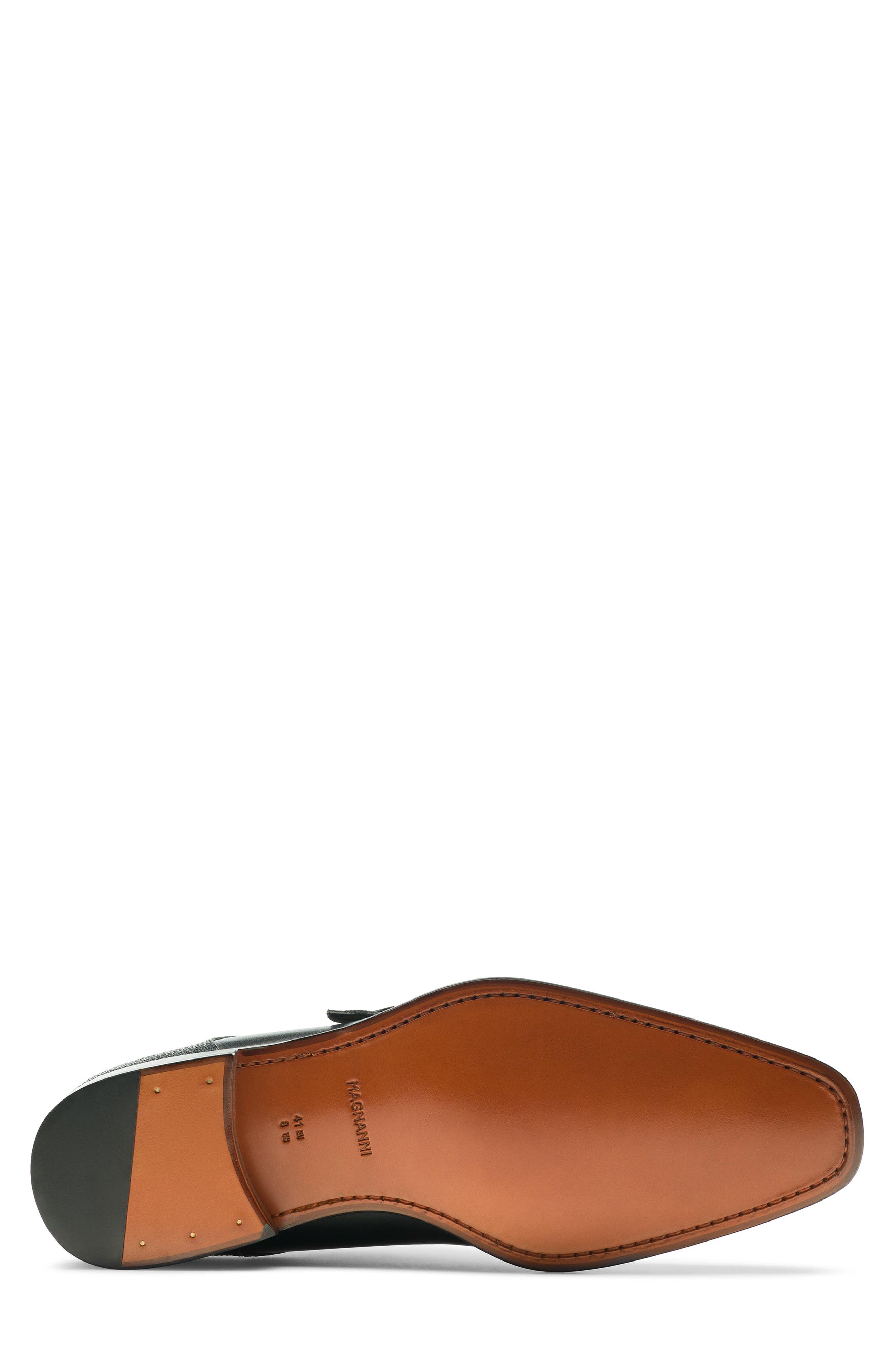 Jaden II Leather Double Monk Strap Shoe, Alternate, color, BLACK