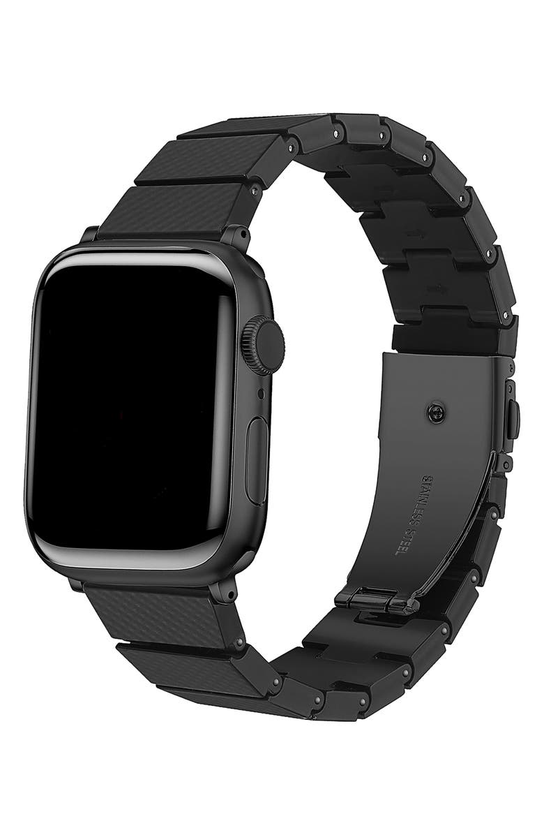 The Posh Tech Charlie Resin Link Bracelet Apple Watch<sup>®</sup> Watchband, Alternate, color, Black