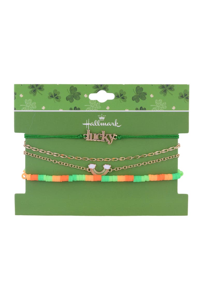 4pc Assorted Bracelet Set, Alternate, color, Green