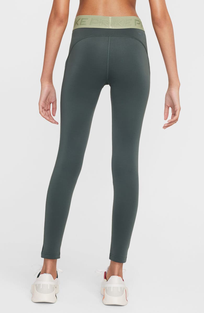 Nike Kids' Therma-FIT Sport Leggings, Alternate, color, Vintage Green/ Oil Green