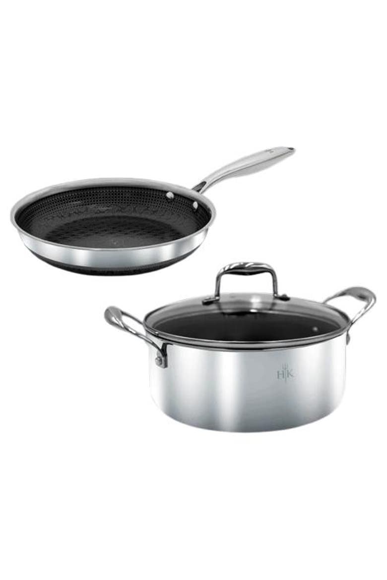 3 Piece Hybrid Essential Cookware Set, Main, color, Black/SS