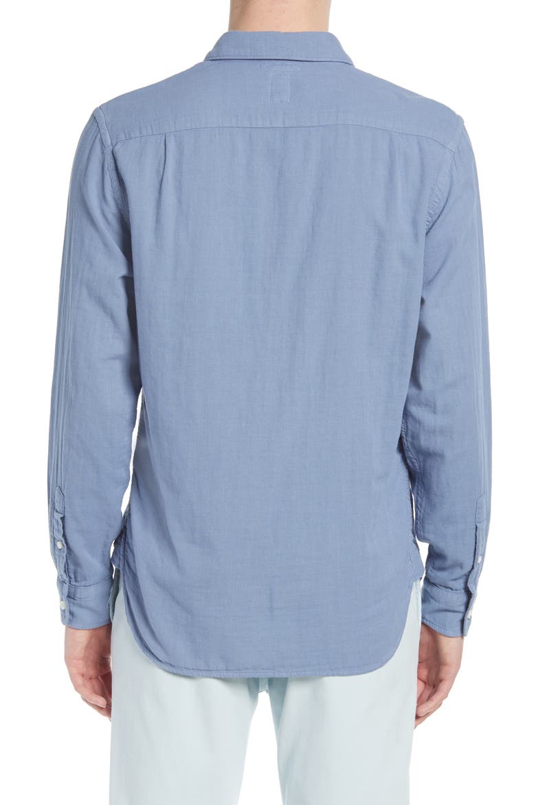 Trim Fit Solid Button-Up Shirt, Alternate, color, MATTE BLUE