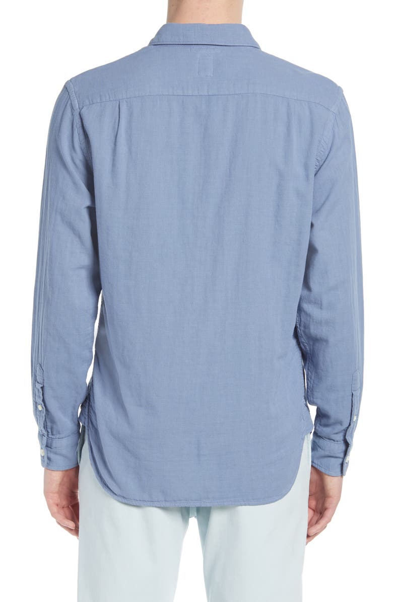 HIROSHI KATO Trim Fit Solid Button-Up Shirt, Alternate, color, Matte Blue