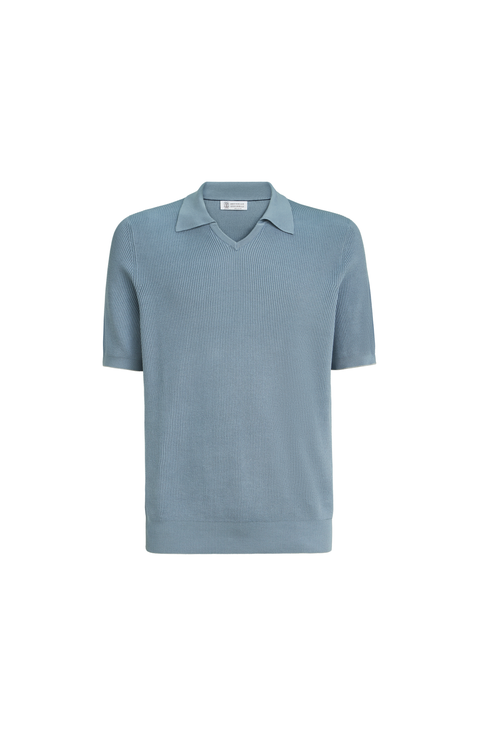 Cotton English rib knit polo