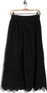 T Tahari Embroidered Eyelet Cotton Skirt