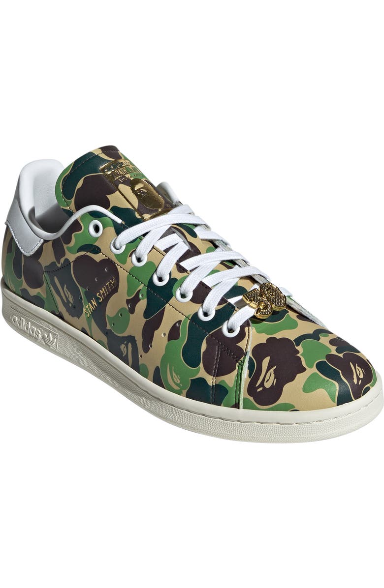 adidas x BAPE Stan Smith Sneaker, Main, color, Green/ Cloud White/ Off White