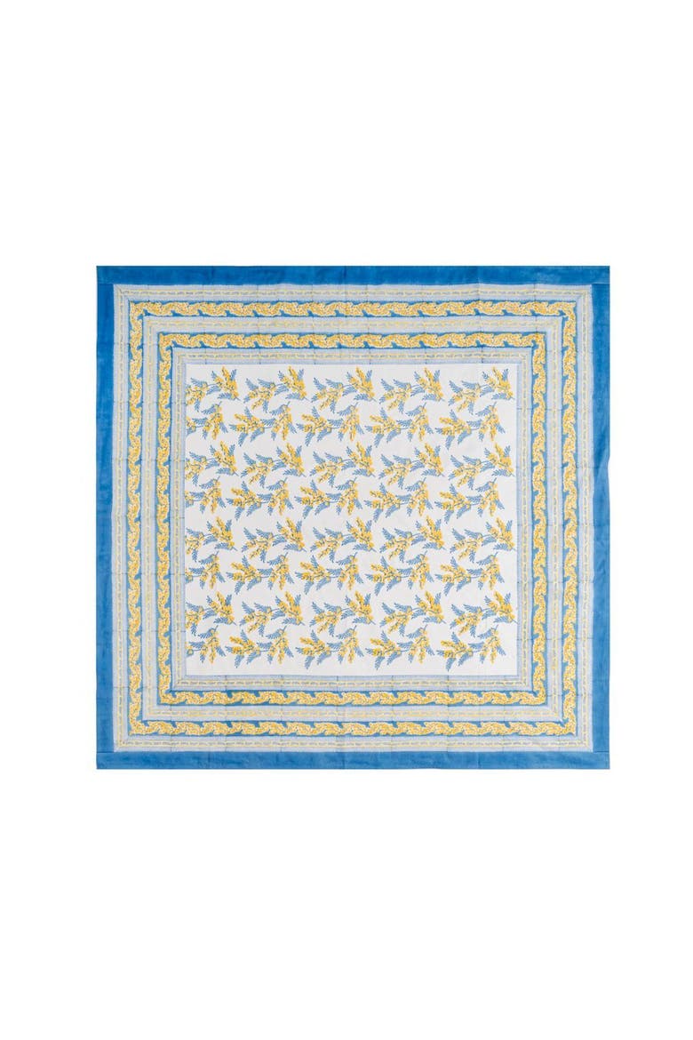 Mimosa Tablecloth, Main, color, Blue, Yellow 59" x 59"