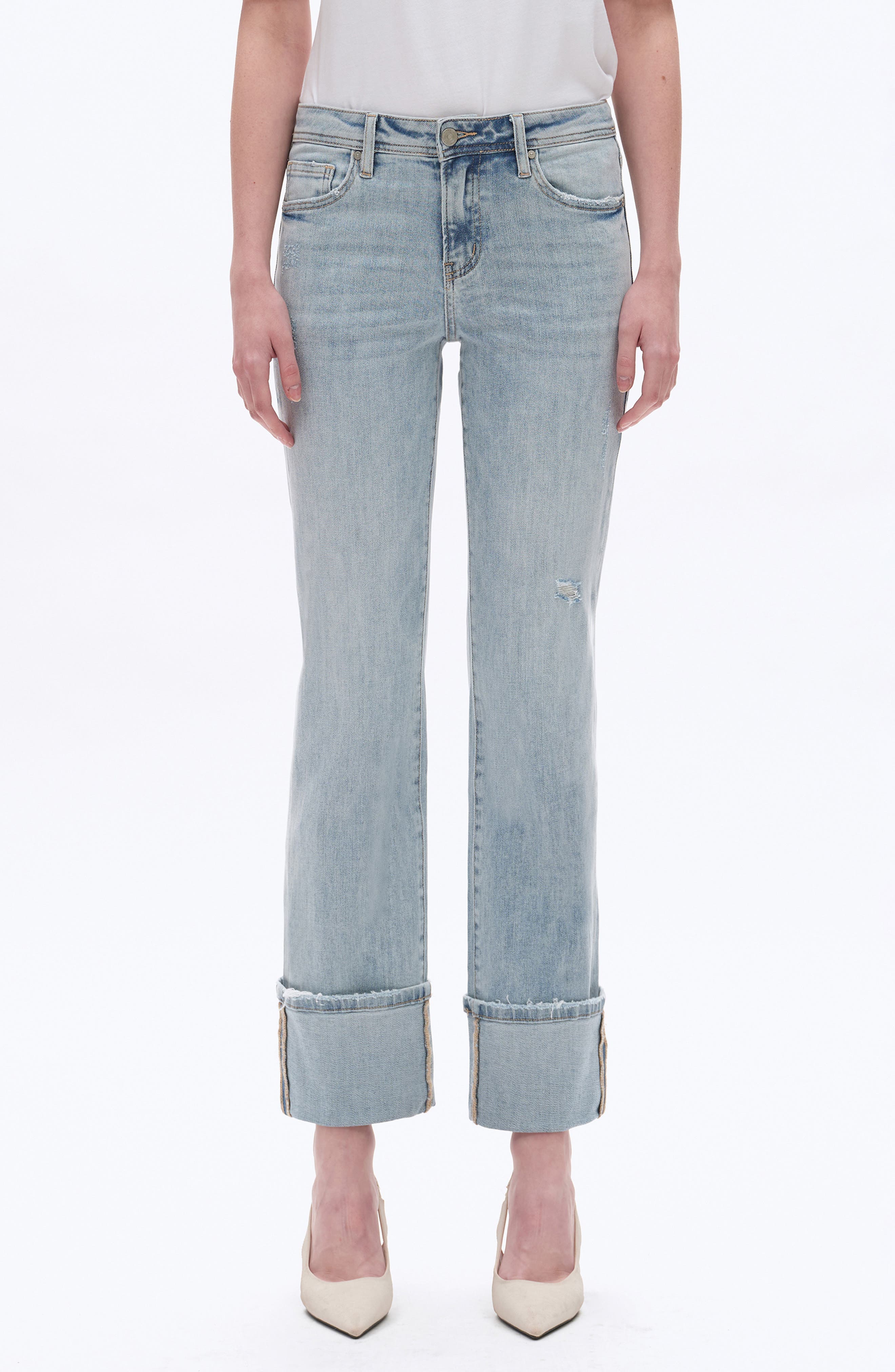 Flora Deep Cuff Straight Jeans - image 3