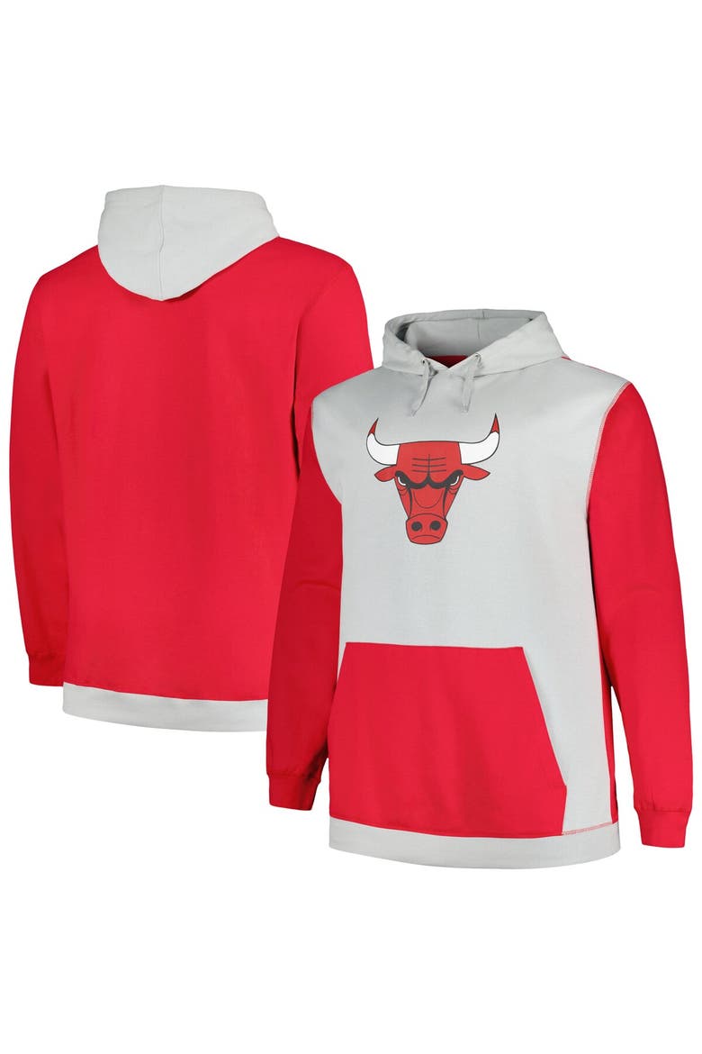Men's Fanatics Branded  Red/Silver Chicago Bulls Big & Tall Primary Arctic Pullover Hoodie, Main, color, Red