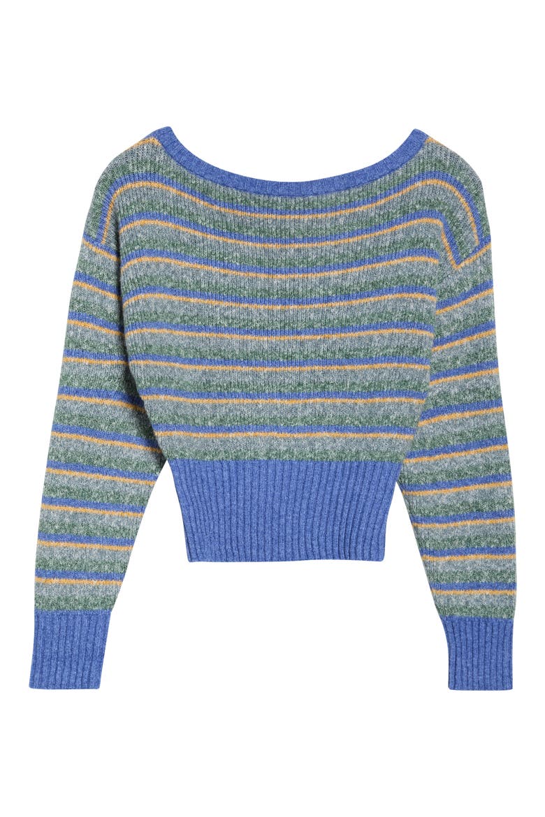 Cosette Off the Shoulder Rib Sweater, Alternate, color, BLUE