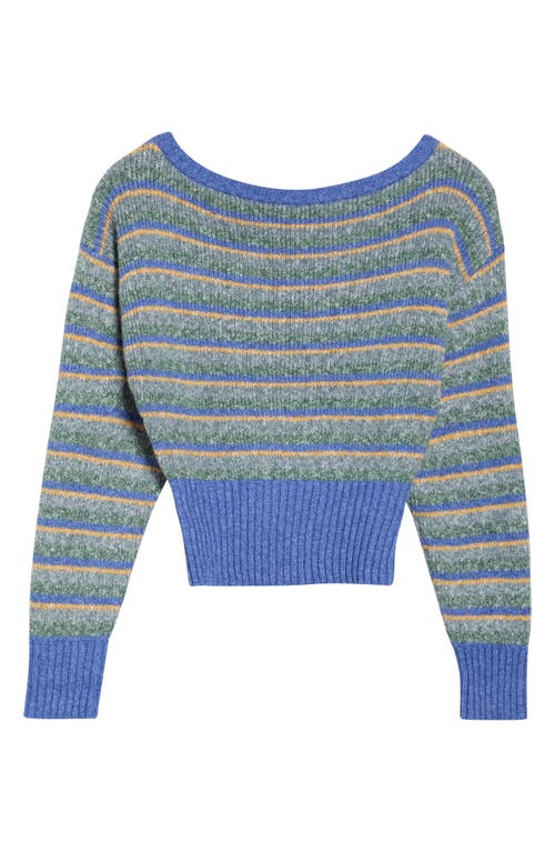 Pacsun Cosette Off The Shoulder Rib Sweater In Blue