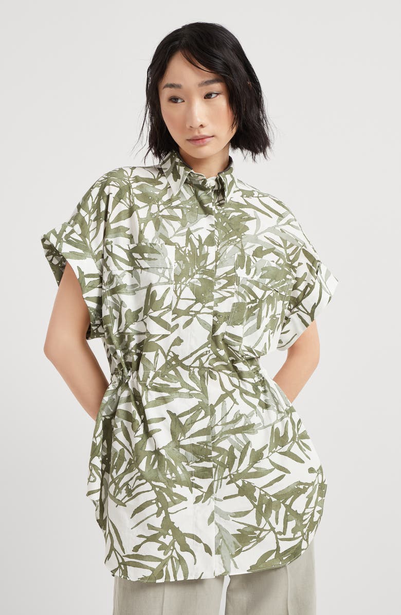 Brunello Cucinelli Herbarium Print shirt, Alternate, color, 
