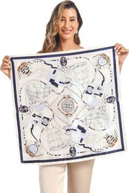 SILKSILKY Pure Silk Printed Square Scarf