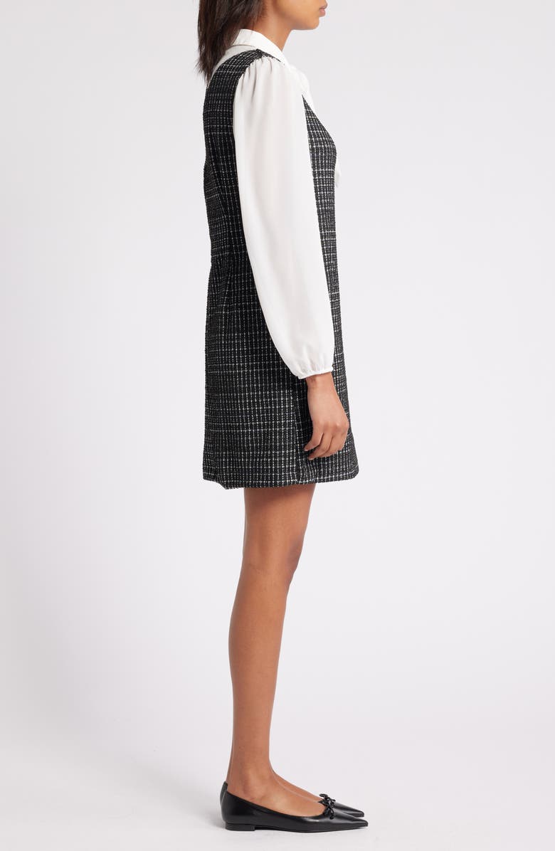 Julia Jordan Mixed Media Long Sleeve Shift Dress, Alternate, color,