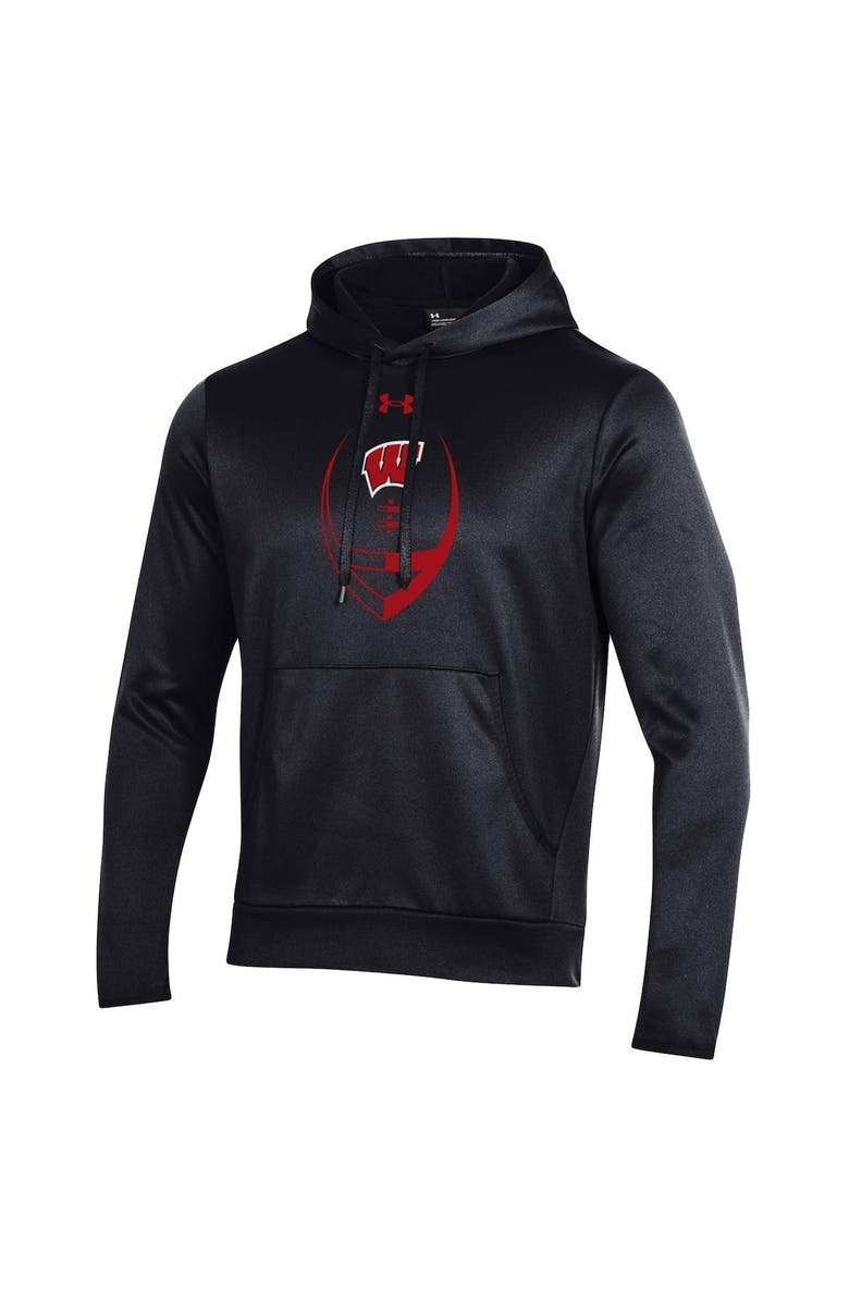 Under Armour Men's Under Armour Black Wisconsin Badgers Football Icon Pullover Hoodie, Alternate, color, 