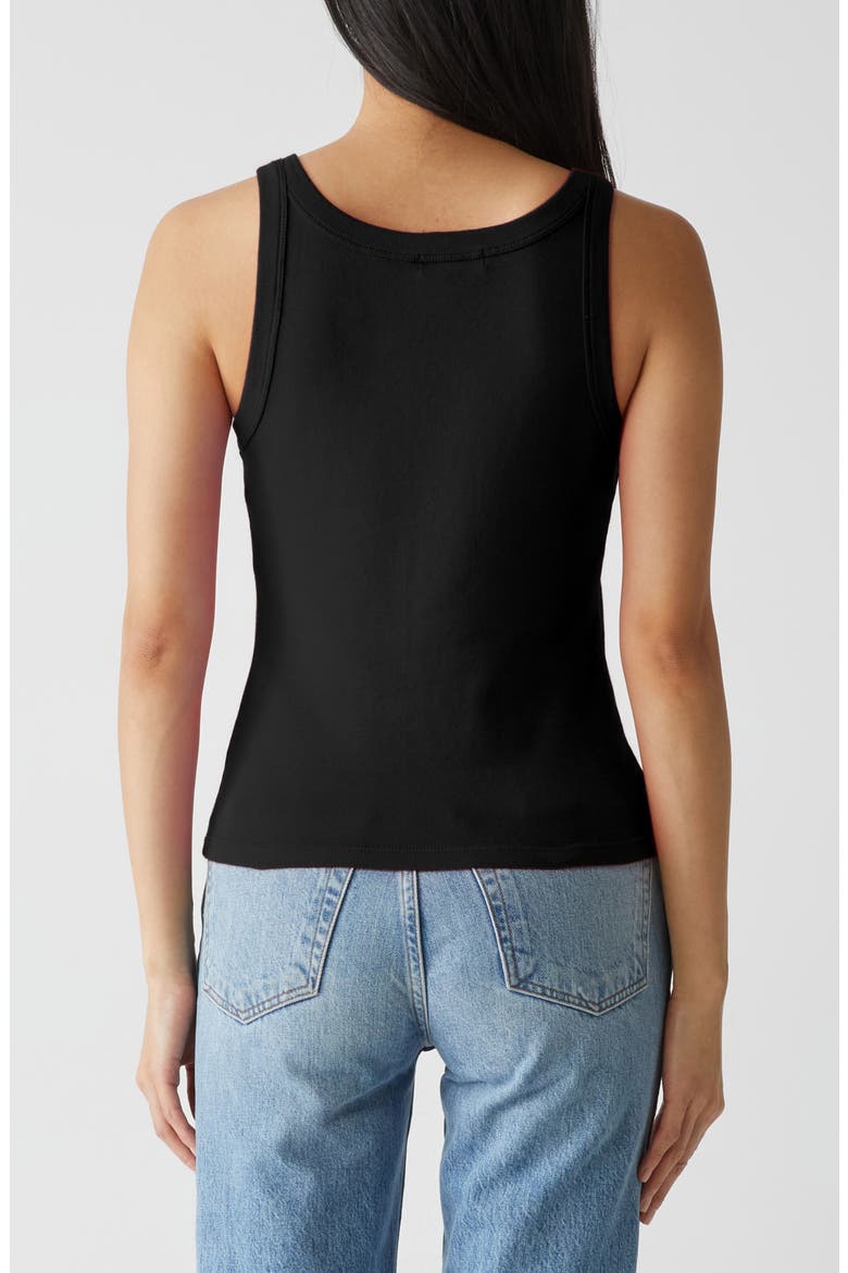 Cassie Binded Cotton Tank, Alternate, color, BLACK
