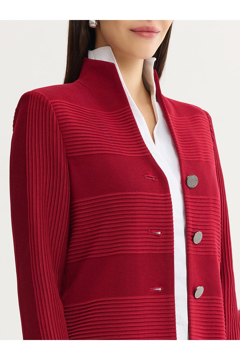 Tailored Ottoman Stitch Knit Jacket, Alternate, color, Scarlet Red